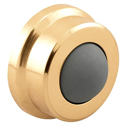 Prime-Line J 4570 1 In., Cast Brass, Bright Brass, Wall Stop with Convex Bumper (Single Pack) - color: Polished Brass, size: Pack of 1