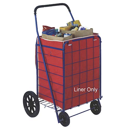 Utility Folding Shopping Cart Liner Privacy Top Cover Water Resistant Fastens Non-Woven Lightweight Breathable (Red) (Red) - color: Red