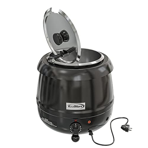 KoolMore Commercial Soup Kettle Warmer with Hinged Lid and Removable Pot Insert for Buffet, Restaurant, Party, Event, and Catering, Large 2.5 Gallon, Electric [Black] (SK-BK-3G) - color: Black