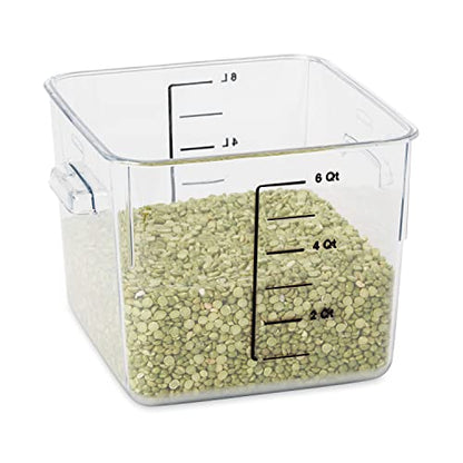 Rubbermaid Commercial Products Square Food Container, 6-Quart, Clear - size: 6 Qt., style: Container