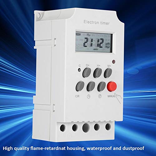 30A Digital Timer Switch Programmable Electronic Time Control 7 Day Heavy Duty Digital Programmable Timer(AC 220V)