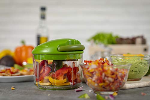 Kuhn Rikon Pull Chop Chopper/Manual Food Processor with Cord Mechanism, Green, 2-Cup - size: 2-Cup