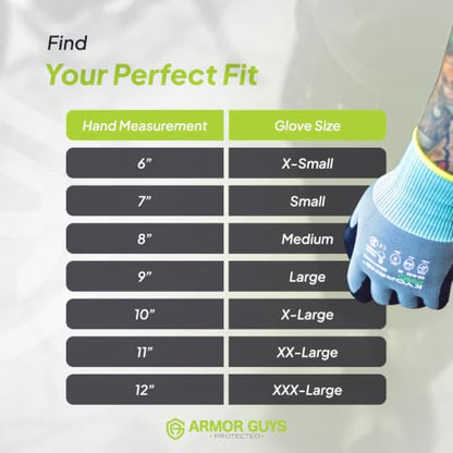 Armor Guys 00-810 Kyorene Pro Graphene Gloves – ANSI A1, Large, 12 Pairs - size: Large (Pack of 12)