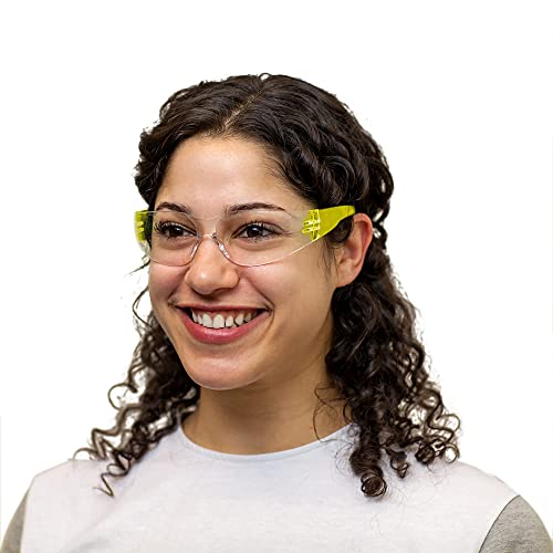 BISON LIFE Clear/Yellow Safety Glasses for Men & Women, ANSI Z87.1, 12 Pack - color: Clear/Yellow