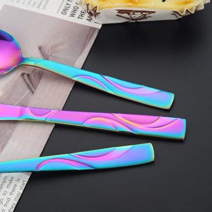 30-Piece Rainbow Silverware Set for 6 - color: Rainbow, size: 30-Piece