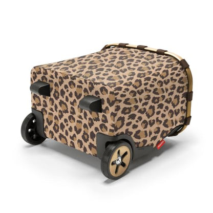 reisenthel carrycruiser Frame Leo Macchiato - Portable Shopping Trolley with Sturdy Aluminum Frame, Shoulder Strap and Removable mesh Inner Bag -Water-Repellent - color: Leo Macchiato