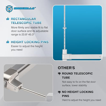IRONWALLS Heavy Duty Panic Bars for Exit Doors, 41" Commercial Push Bar Panic Exit Device with Door Lever & 32" Panic Bar with Vertical Rod, Stainless Steel Panic Door Hardware for Double Doors