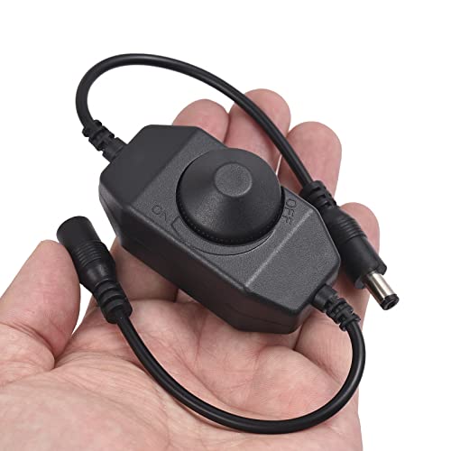 2 Pack LED Strip Light Dimmer Switch, DC 12V-24V LED Brightness Adjustable Controller for Strip Lights,LED Rope Light 3528,5050,5630 - color: Black