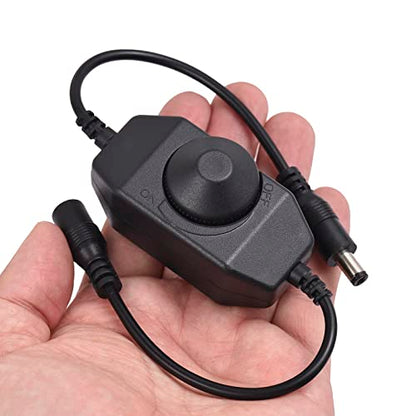 2 Pack LED Strip Light Dimmer Switch, DC 12V-24V LED Brightness Adjustable Controller for Strip Lights,LED Rope Light 3528,5050,5630 - color: Black