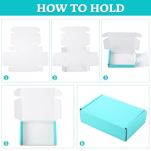 Spakon 50 Packs Shipping Boxes, Cardboard, Blue, 6 x 4 x 1.6 Inches - color: Blue, size: 6 x 4 x 1.6 Inches