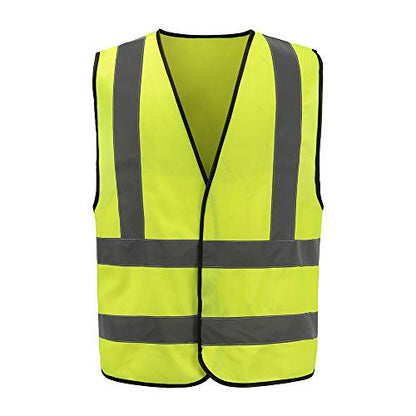 AYKRM 12 colour High visibility viz vest hi vis viz reflective work construction safety vest (XS-8XL) - color: Yellow, size: X-Large