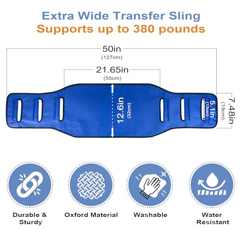 Transfer Belt Transfer Sling Padded Gait Belts with Seniors Patient Lift - color: Blue 2