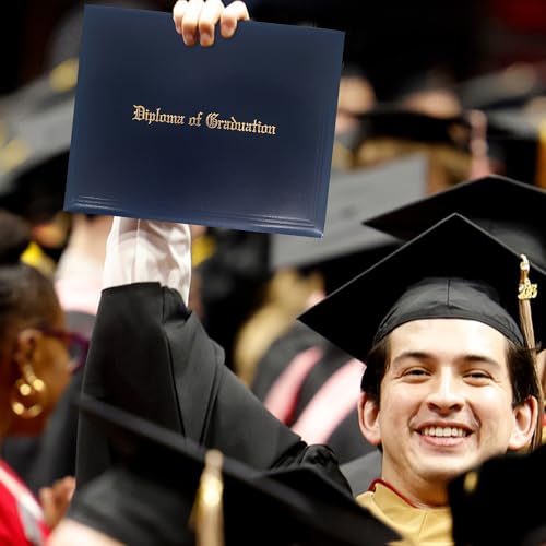 GraduationMall 11"x14" Imprinted Padded Diploma Cover Certificate Holder Navy - color: Navy+graduation