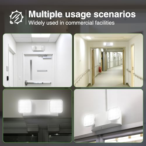 FREELICHT 10Pack Emergency Lights for Business, Square Heads, 90min Battery - size: 10 pack