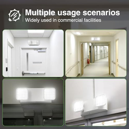 FREELICHT 12Pack Emergency Lights for Business, Square Heads, 90min Battery - size: 12 pack