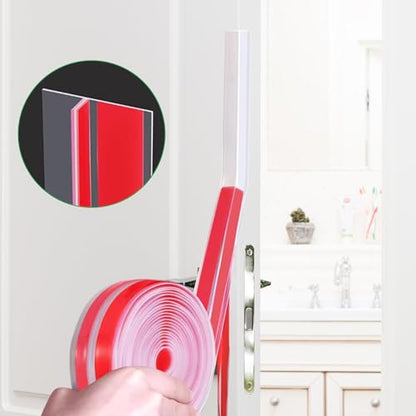 Huakaile T-Shaped Clear Door Draft Stopper Blocker, 19.6 Ft x 1.3" Silicone Weather Stripping Window Seal Strips, Self-Adhesive Waterproof Shower Door Bottom Sweep for Insulation Gap - size: 6 Meter