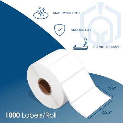 Spartan Industrial - 2.25" X 1.25" Direct Thermal Labels (4000 Count) - size: 2.25 X 1.25