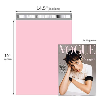 Fuxury 500 Pcs Poly Mailers 14.5x19", Bulk Shipping Bags for Clothing Pink - color: Light Pink, size: 14.5x19" 500pcs