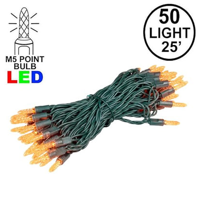 Novelty Lights 25FT 50 LED M5 Orange Christmas String Lights, Tree Lights - color: Orange