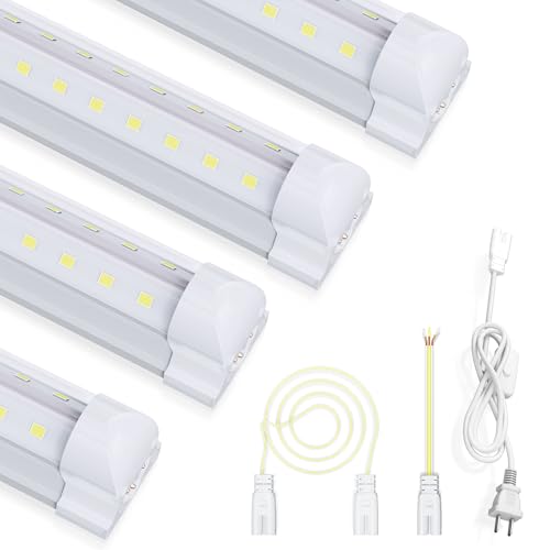 4FT 4 Pack LED Shop Lights, 50W 6000LM 6000K Workbench Tube Light - size: 6000LM-4Pack