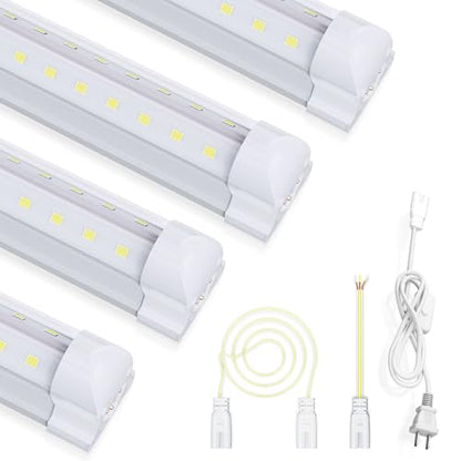 4FT 4 Pack LED Shop Lights, 50W 6000LM 6000K Workbench Tube Light - size: 6000LM-4Pack