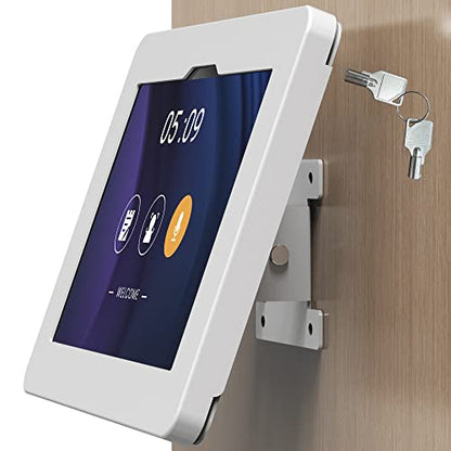 Tablet Wall Mount Compatible with Samsung Galaxy 10.5" Tab A8 Anti-Theft Lock Adjustable BSW101WG - color: White
