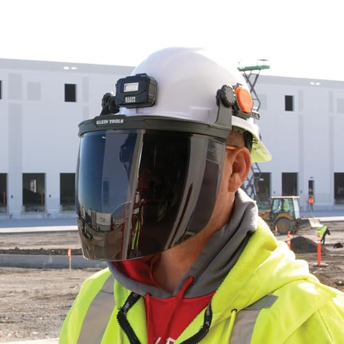 KLEIN TOOLS 60529 Full-Brim Hard Hat Face Shield, Gray Tint, One Size - size: Full Brim Gray
