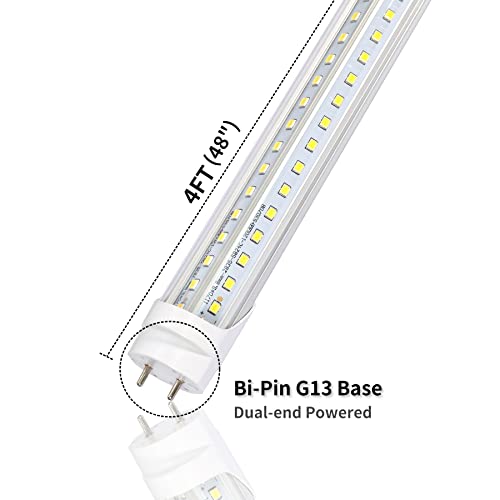 12 Pack 4FT T8 LED Tube Lights, 36W 4860LM 5000K Daylight, Ballast Bypass Direct Wire (Ballast-Free), for Garage, Warehouse, Office & Shop Lighting