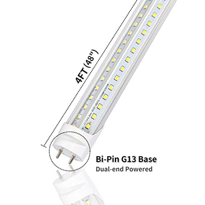 12 Pack 4FT T8 LED Tube Lights, 36W 4860LM 5000K Daylight, Ballast Bypass Direct Wire (Ballast-Free), for Garage, Warehouse, Office & Shop Lighting
