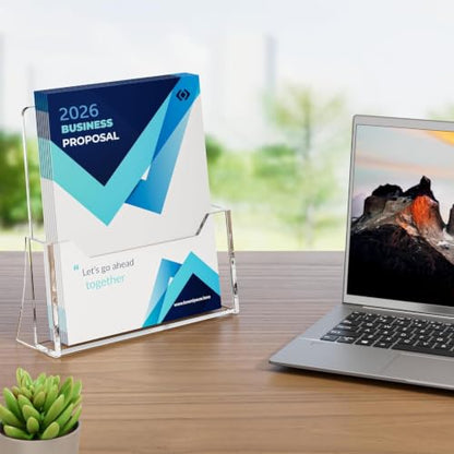 Acrylic Brochure Holder 8.5 x 11 inch 2 Pack, Flyer Holder Display Stand - size: 8.5" x 11"