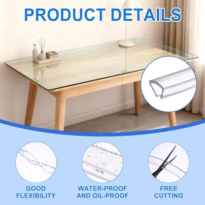 uxcell Clear Edge Trim 9.8Ft Silicone U Channel Edges Guards Fits 1/2" - size: 9.8Ft x 3/4" x 15/32", Fits 1/2"