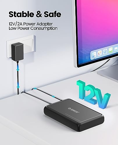 ORICO External Hard Drive Enclosure for 3.5 2.5 Inch SATA SSD HDD, up to 20TB Capacity, USB 3.2 Gen 1 High Transmission Speed, UASP and Trim Enabled, Compatible with WD Seagate Toshiba Samsung