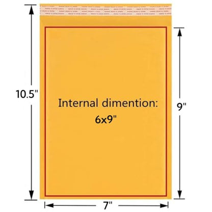 6x 9" Kraft Bubble Mailers,10 Pack Padded Envelopes, 6x9 Inch Waterproof Tear Resistant Bubble Wrap Envelopes Self Sealing Shipping Bags for Makeup Business Packaging Supplies (Yellow, 6 * 9 Inch) - color: Yellow, size: 6*9 Inch