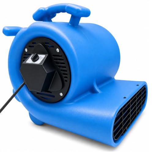 Air Mover 1 HP 4000 CFM, Portable Utility Blower Fan, Centrifugal Floor Drying Fan, Stackable, for Water Damage Restoration, Janitorial, Home, Commercial Use - size: 1HP-4000CFM