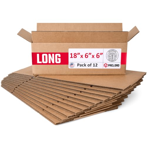 Long Cardboard Boxes 18"L x 6"W x 6"H (Pack of 12) - USA-Made Packing Boxes for Moving, Shipping, or Storage - USPS, UPS, FedEx Approved - Professional Packing Supplies for Moving - color: Pack of 12, size: Long 18x6x6"