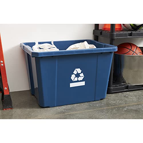 Gracious Living Recycling Bin Container, Plastic Trash Can, 17 Gallon - size: 1 Pack