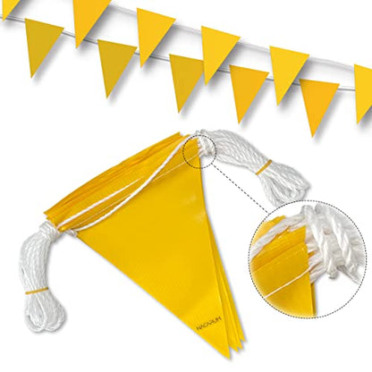 OSHA Perimeter Marking Flags (102FT string) Warn of hazardous areas, traffic control.Marking construction sites, scaffolding, sporting events, private property. - color: Yellow, size: 7"x10"x102Ft