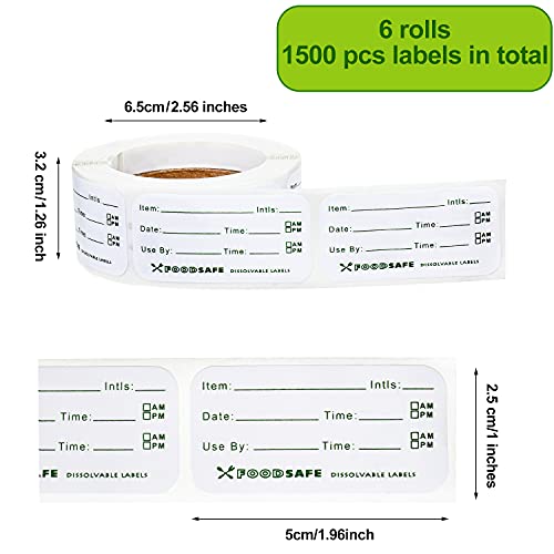 Outus 1500 Pcs Removable Food Labels for Restaurant Containers, 1 x 2 Inch