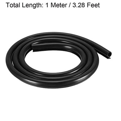 uxcell T-Slot Mount Window Weatherstrip Seal 7mm Bulb Bubble for 5mm Slot 1 Meter Long Black - color: Black, size: 1m