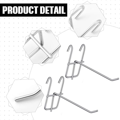 Moxweyeni 25 Pack Grid Wall Hooks, 4 Inch Silver Gridwall Hanger - color: Silver, size: 4 Inch