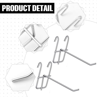 Moxweyeni 25 Pack Grid Wall Hooks, 4 Inch Silver Gridwall Hanger - color: Silver, size: 4 Inch