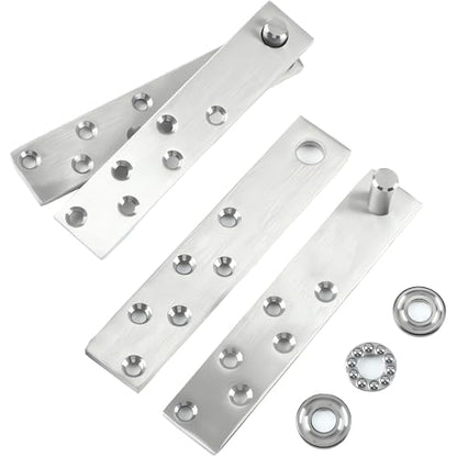 Hidden Door Pivot Hinges - 360 Degree Rotation - Holds up to 100kg/220lbs - Premium Stainless Steel - Includes Door Ball Catch Hardware - Ideal for Secret Door Bookcase (Heavy Duty)