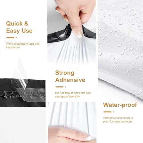 Metronic Poly Mailers 19x24 1000PC Shipping Bags for Clothes Small Business - color: White, size: 19x24 1000PC