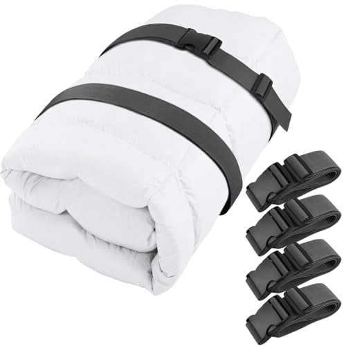DERTE 4 Pcs Mattress Topper Straps Adjustable (60''x2'') - size: 60''x2''