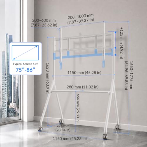 75" All-in-One Board Smart Board+Mobile Stand+Stylus, Google EDLA
