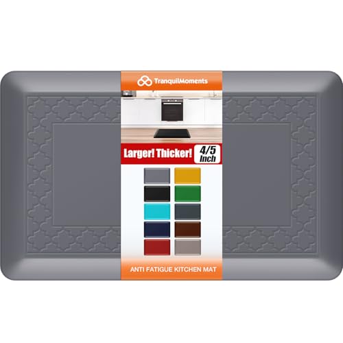 4/5 Inch Thicker Kitchen Mats Anti Fatigue Comfort Mat Standing Desk Rugs - color: Grey, size: 28"L x 17"W x 0.8"Th