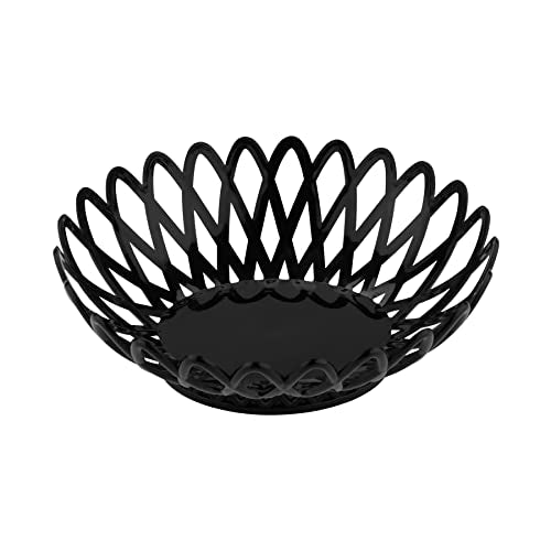G.E.T. 10" x 8 1/4" Black Oval Plastic Serving Basket (Set of 12) - color: Black, size: 10" x 8.25", style: Set of 12