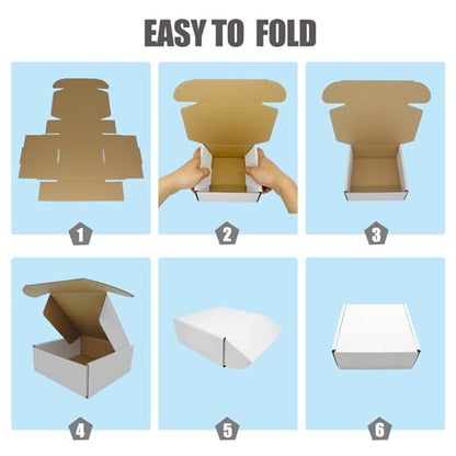 13x11x2" Shipping Box, White Packaging Flat Mailing Corrugated Cardboard Boxes Mailers for Business Lightweight Cute Literature Mailer, 25 Pack - size: 13"x11"x2", style: 25 Pack - White