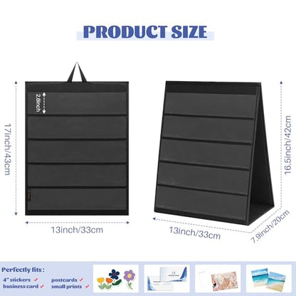 PACMAXI Double-Sided Portable Sticker Display Stand Organizer - color: Black