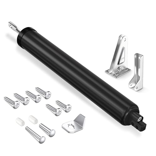 Black Storm Door Closer, Pneumatic Screen Door Closer with Hold Open - size: Black